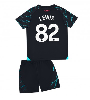 Manchester City Rico Lewis #82 Tercera Equipación Niños 2023-24 Manga Corta (+ Pantalones cortos)